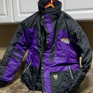 Kids Black and Purple Snowmobile Jacket